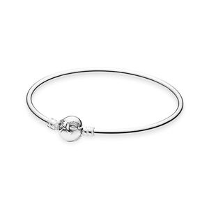 Pandora Retired Silver Dainty Bow Bangle Bracelet